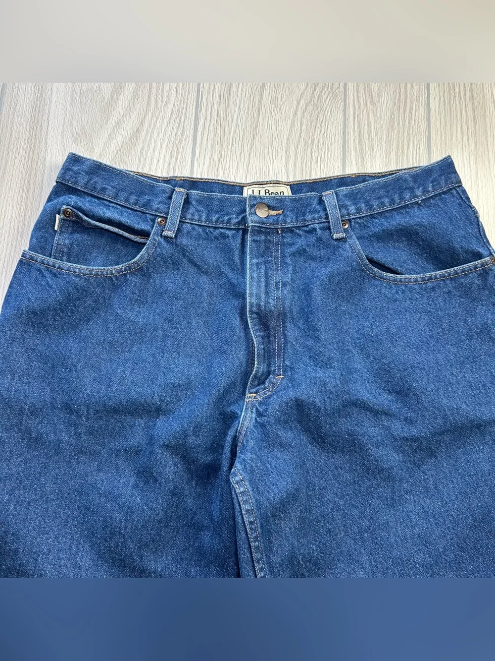 L.L. Beans Jeans Men’s 37X29 Blue Denim Natural Fit Straight Leg 100% Cotton